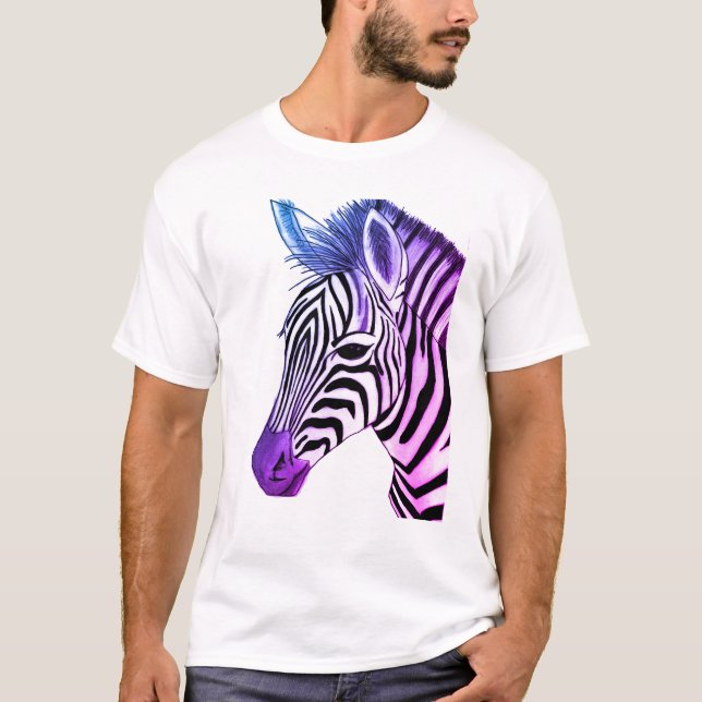 T-shirt Dessin zébré gras et coloré (Devant)