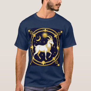 T-shirt Dessin Zodiaque Capricorne Doré