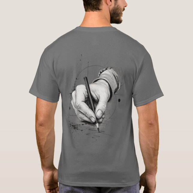 T-shirt Dessiné à la main, alimenté par la passion (Dos)