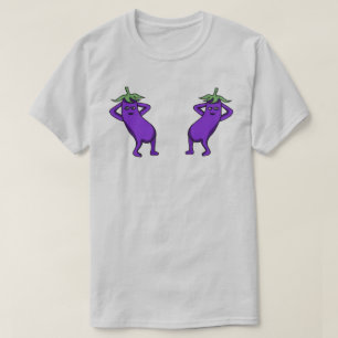 T-shirt Dessins à la main de jolis aubergines posant en ca
