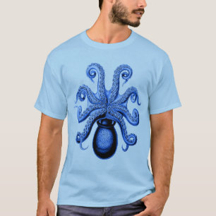 T-shirt Dessous bleu vintage du poulpe 1