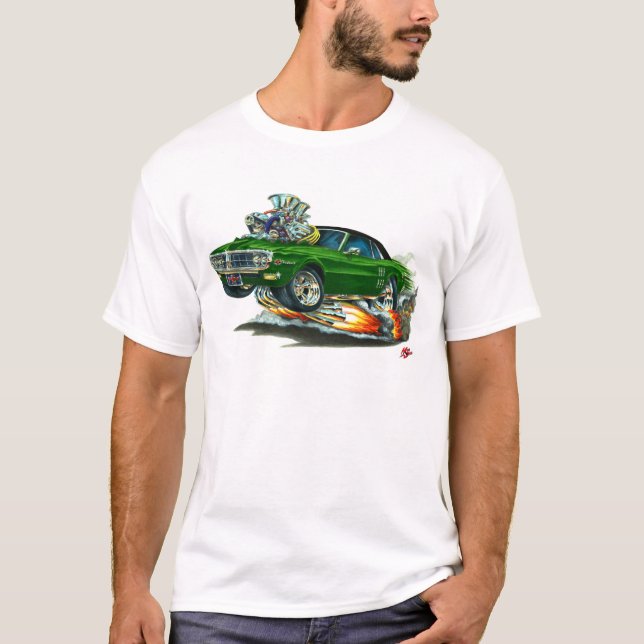 T-shirt Dessus 1967-68 Vert-Noir de Firebird (Devant)