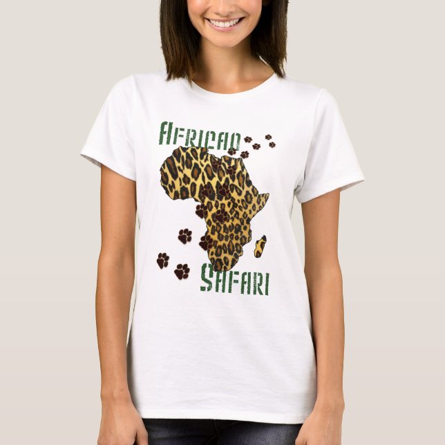 T-shirt Dessus africains d'été d'empreinte de léopard de (Devant)