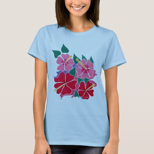 T-shirt Dessus d'art : Bébé - fleurs de ketmie de poupée (Devant)