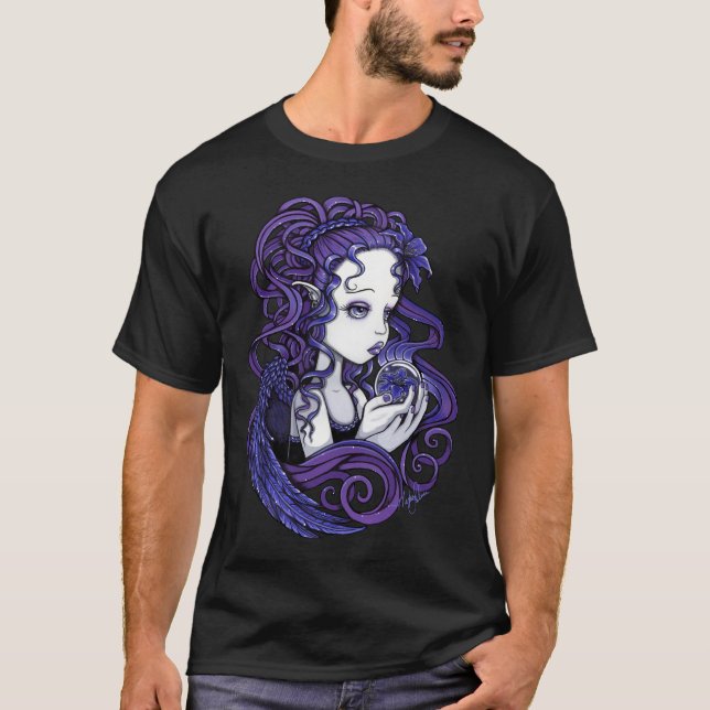 T-shirt Dessus d'art d'ange de boule de cristal de (Devant)