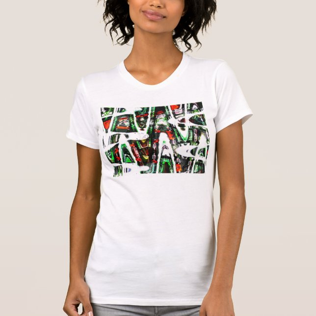T-shirt Dessus d'art de bateaux et de femmes de requins" (Devant)