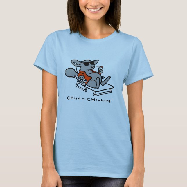 T-shirt Dessus de dames de chinchillin de chinchilla (Devant)