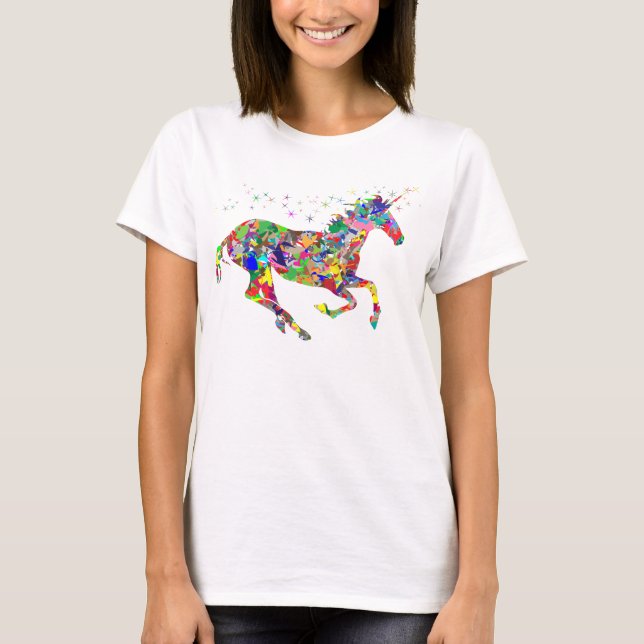 T-SHIRT DESSUS DE DAMES DE LICORNE DE PARTIES (Devant)