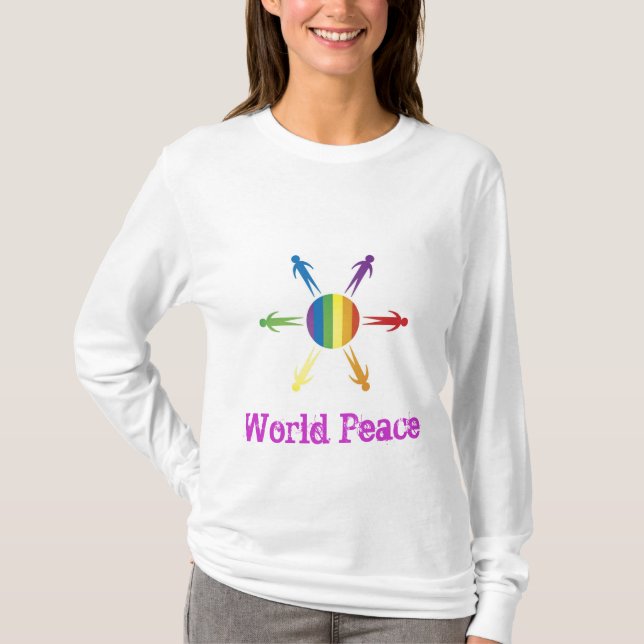 T-shirt Dessus de dames de paix du monde (Devant)