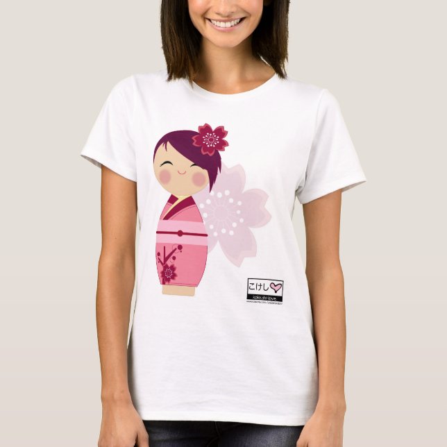 T-shirt Dessus de Kokeshi Sakura (Devant)