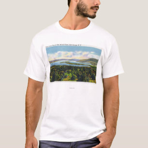 T-shirt Dessus de la vue de ferme du monde du lac