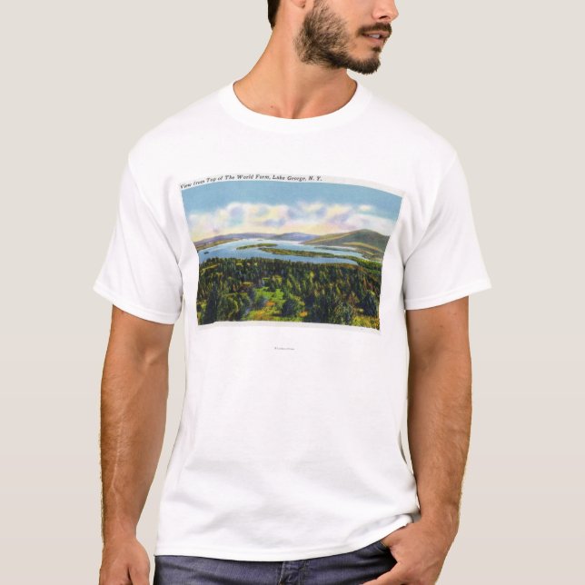 T-shirt Dessus de la vue de ferme du monde du lac (Devant)