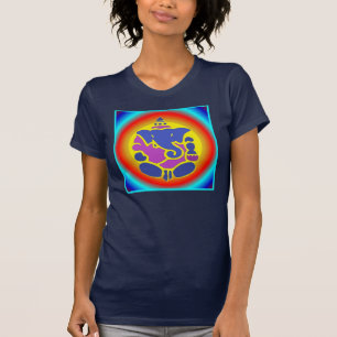 T-shirt Dessus de mandala d'arc-en-ciel de Ganesha
