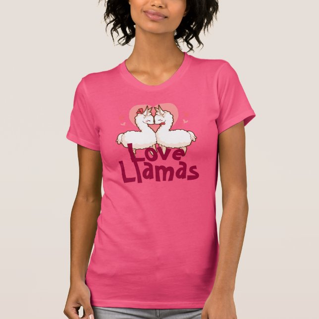 T-shirt Dessus de pyjama de lamas d'amour (Devant)
