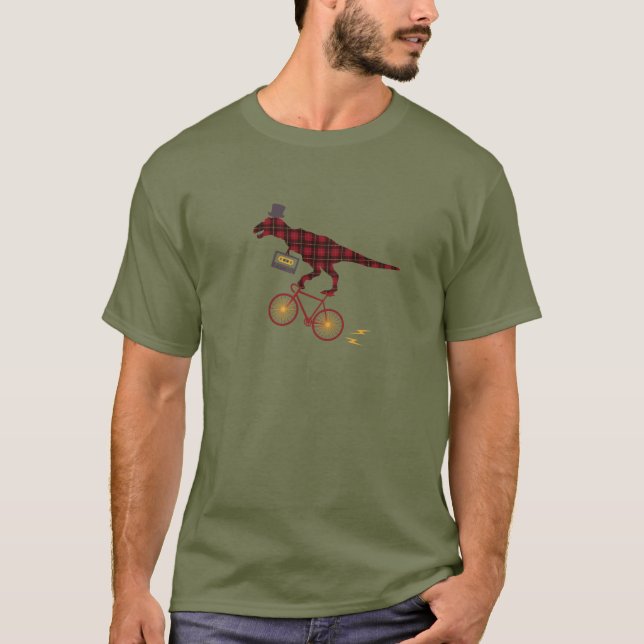 T-shirt Dessus de recyclage de dinosaure de bande de (Devant)