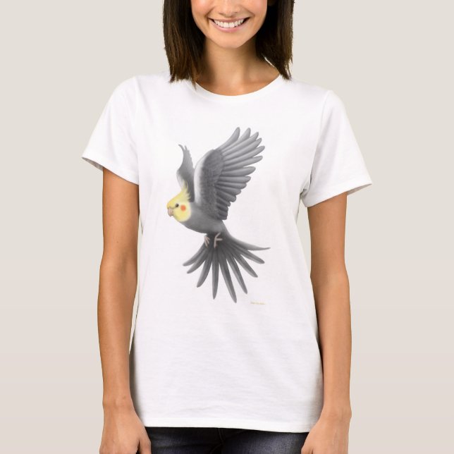 T-shirt Dessus de spaghetti de Cockatiel de vol (Devant)