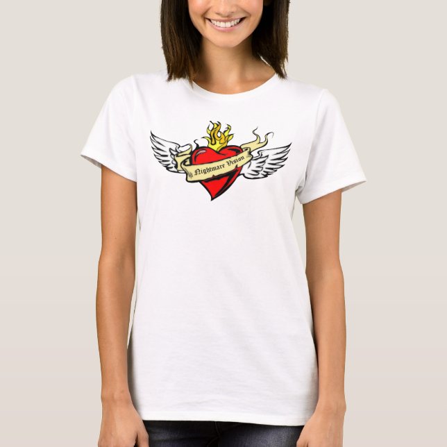 T-shirt Dessus de spaghetti de coeur de vol (Devant)