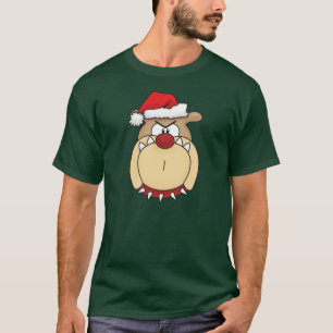 T-shirt Dessus de survêtement à capuche Bulldog de Noël