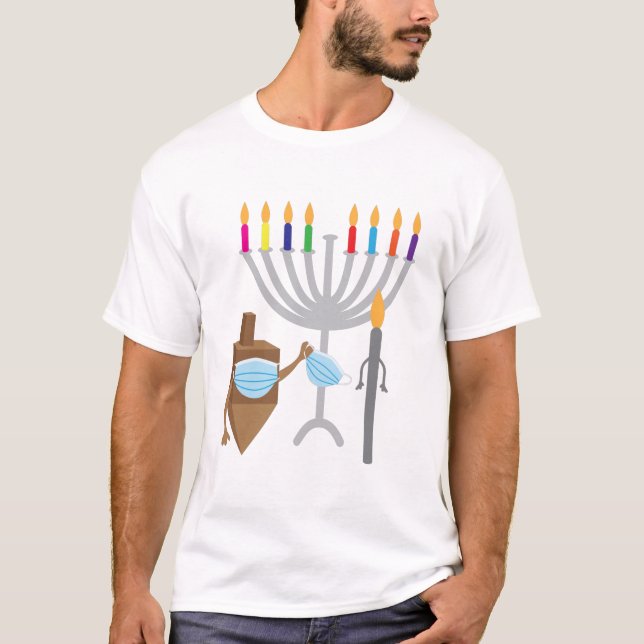 T-shirt Dessus et bougie avec masque (Devant)