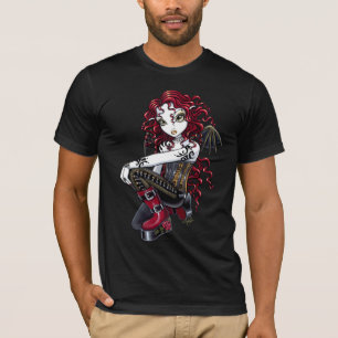 T-shirt Dessus féerique d'art de tatouage gothique de ros