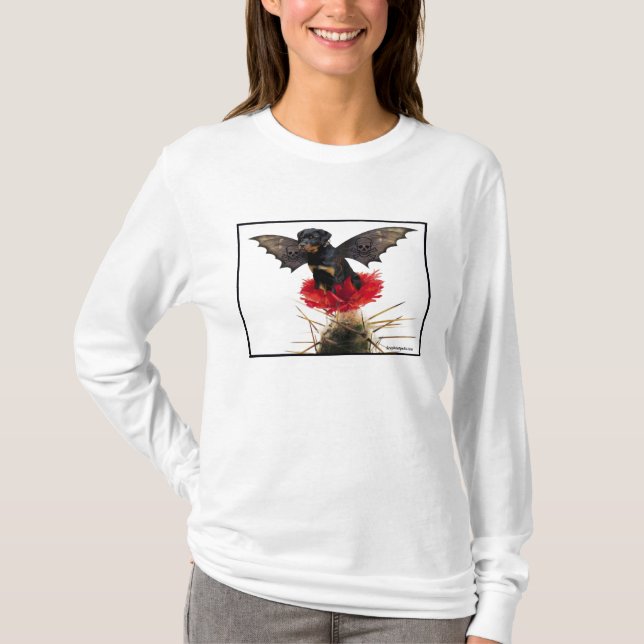 T-shirt Dessus féerique de dames de chien de rottweiler (Devant)