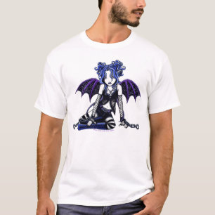 T-shirt Dessus gothique de Faery enchaîné par bleu