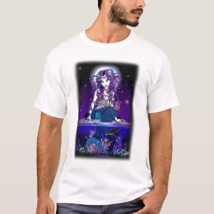 T-shirt Dessus gothique de sirène de lune crépusculaire de