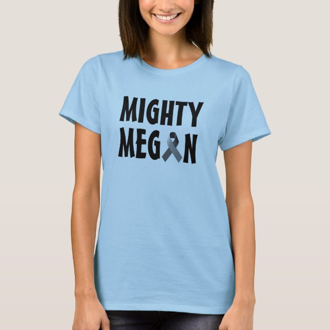 T-shirt Dessus puissant de bleu de Megan (Devant)