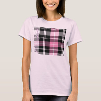 T-shirt Dessus pur rose de plaid de style de filles
