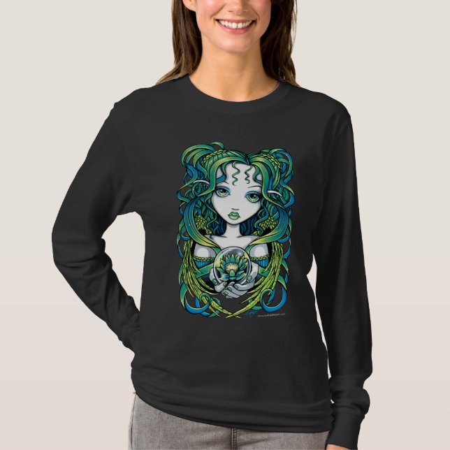 T-shirt Dessus vert d'ange de l'eau de "Kallan" Lotus (Devant)