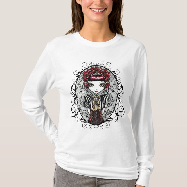 T-shirt Dessus victorien gothique d'Annie Fae (Devant)