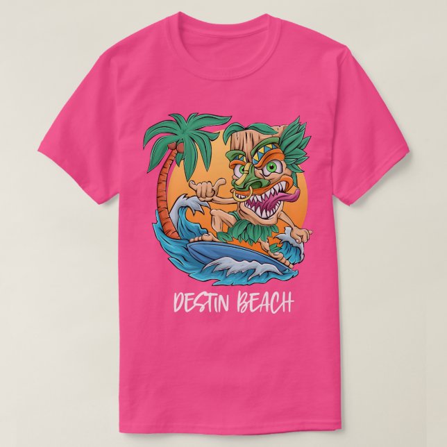 T-shirt Destin Beach Floride Palm Tree Surfing Beach Vacat (Design devant)