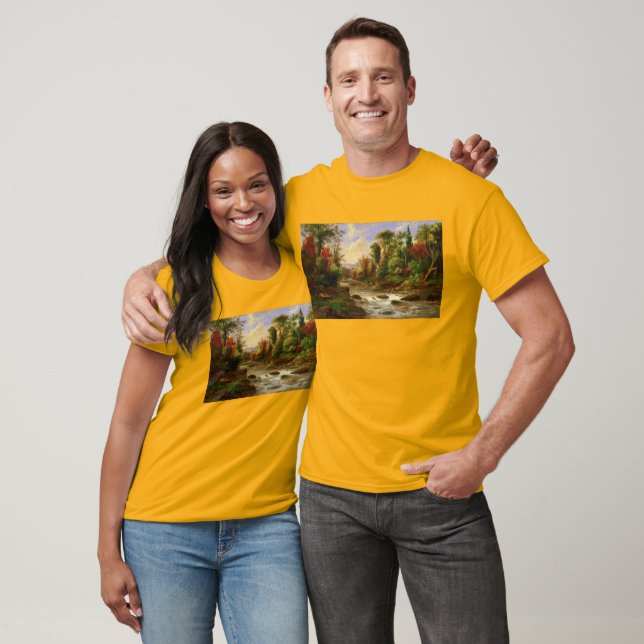 T-shirt Destin de Robert Duncanson de rivière de forêt d'a (Unisexe)