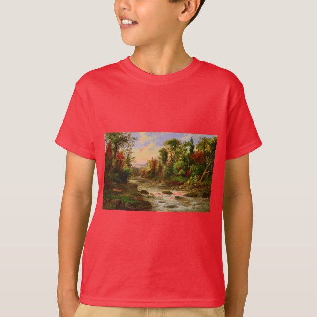 T-shirt Destin de Robert Duncanson de rivière de forêt d'a (Devant)