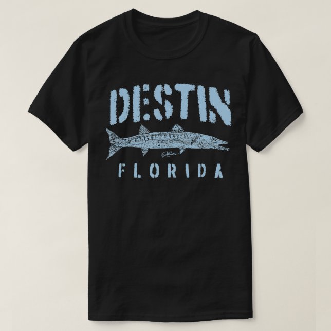T-shirt Destin FL Great Barracuda désorganisé (Design devant)