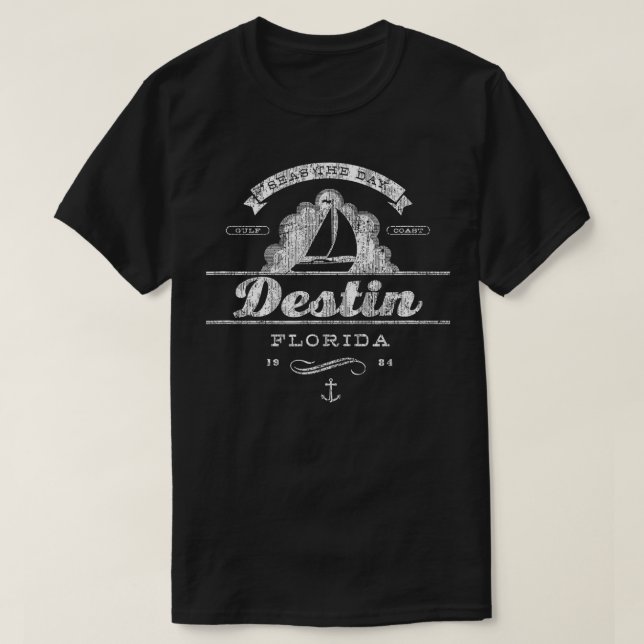 T-shirt Destin FL Sailboat Vintage Nautique Retour (Design devant)