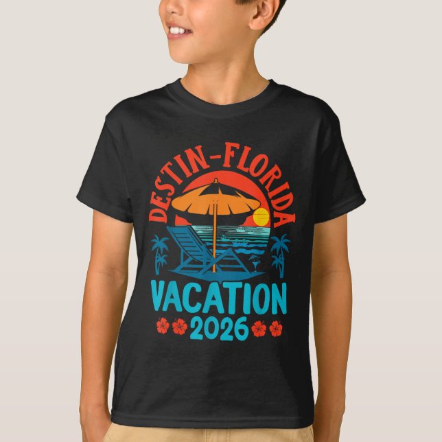 T-shirt Destin Florida 2026 Family Vacation Beach Summer V (Devant)