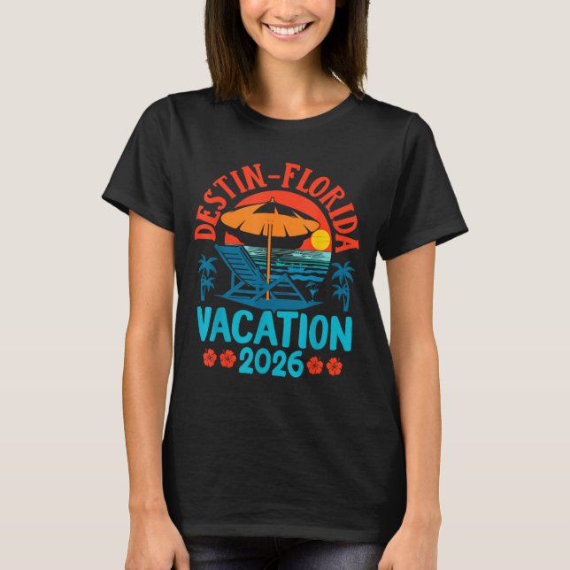 T-shirt Destin Florida 2026 Family Vacation Beach Summer V (Devant)
