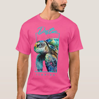 T-shirt Destin Florida Aquarelle Portrait de tortue marine
