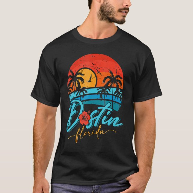 T-shirt Destin Florida Sunset Retro Summer Vacation Beach (Devant)