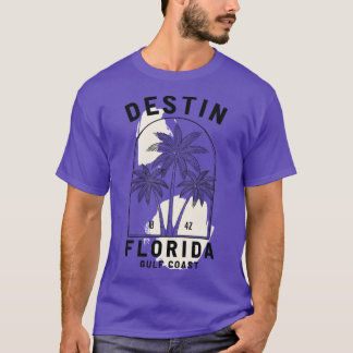 T-shirt Destin Floride Côte du Golfe Minimaliste Palm Tree