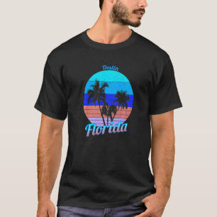 T-shirt Destin Floride Rétro Palmiers Tropicaux Vacances
