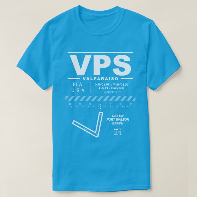 T-shirt Destin Fort Walton Beach Airport VPS (Design devant)