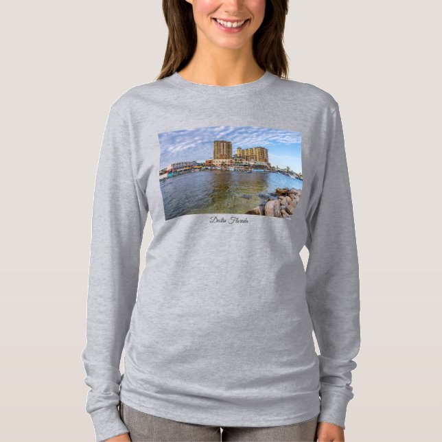 T-shirt Destin Harbor Boardwalk Long Manche (Devant)