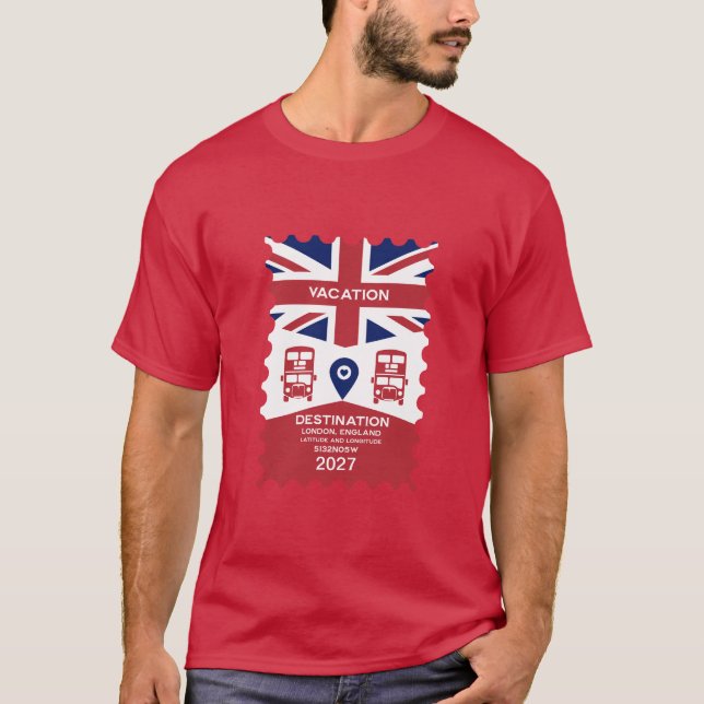 T-shirt Destination Londres France Vacances (Devant)