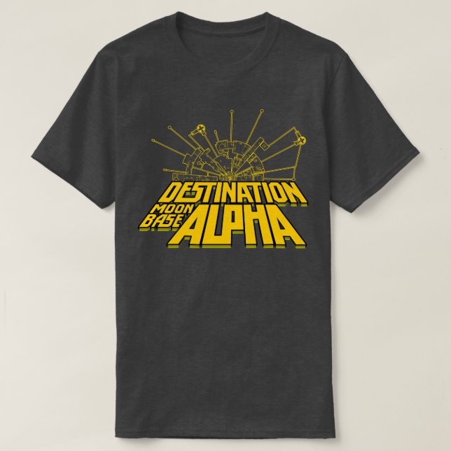 T-SHIRT DESTINATION MOONBASE ALPHA LOGOALPHA DIAGRAM YELLO (Design devant)