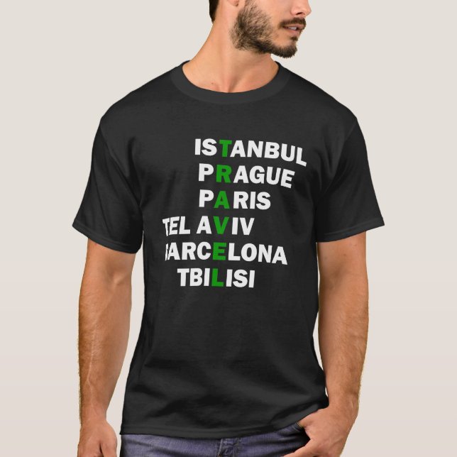 T-shirt destinations de voyage (Devant)
