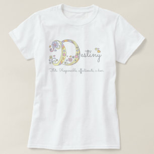 T-shirt Destiny girls D nom signifiant tee monogramme
