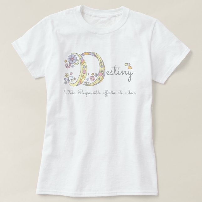 T-shirt Destiny girls D nom signifiant tee monogramme (Design devant)