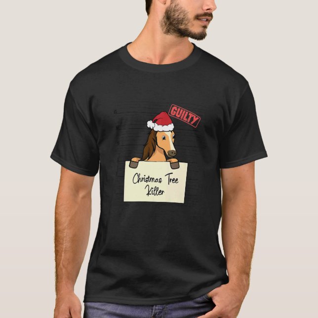 T-shirt destructeur d'arbre de Noël Cheval (Devant)